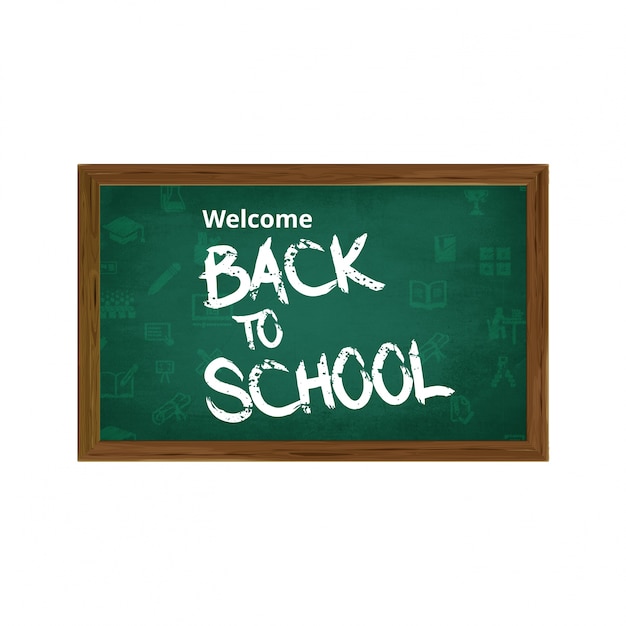 Free vector back to school design on chalkboard