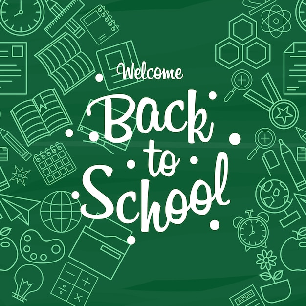 Free vector back to school design element vector with green background