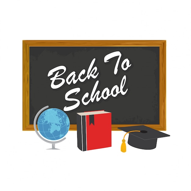 Free vector back to school design with school supplies