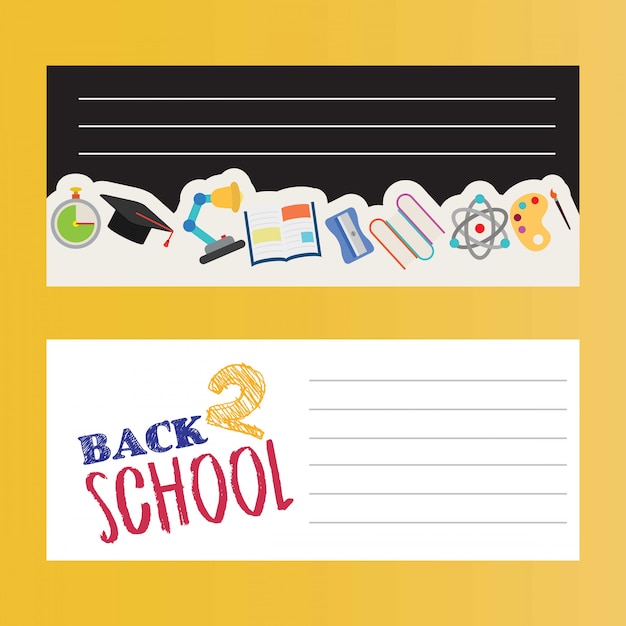 Free vector back to school design with yellow background vector