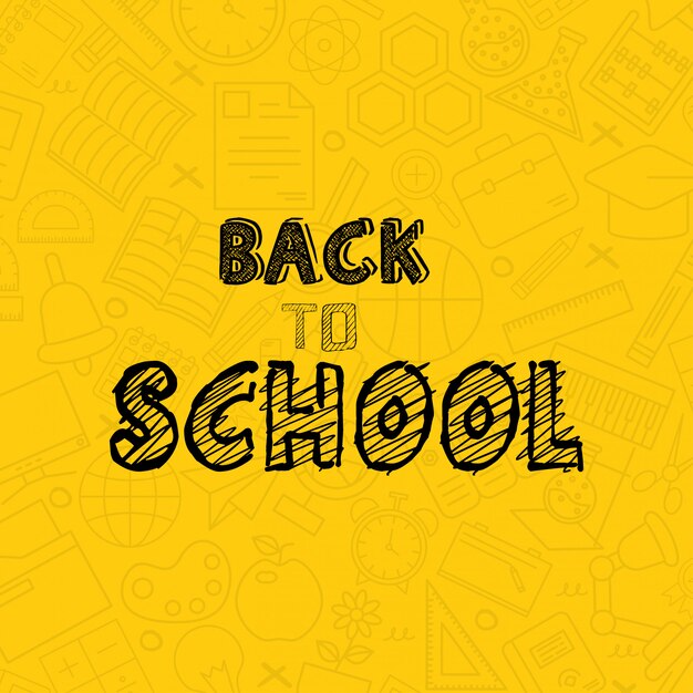 Back to School design with yellow background vector 