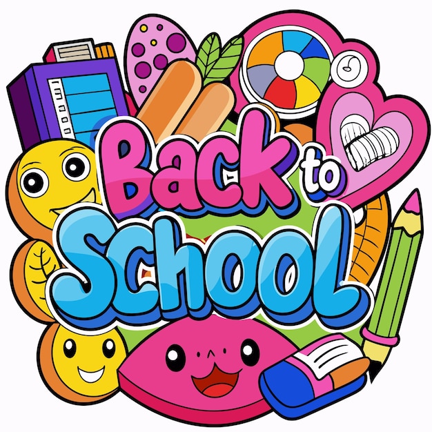 Free vector back to school doodle art