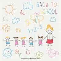 Free vector back to school drawing