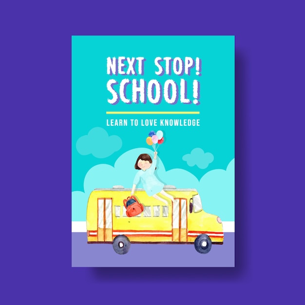 Vector Template for Back to School and Education Concept with Poster