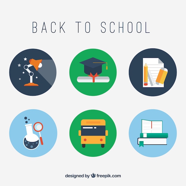 Back to school education icons