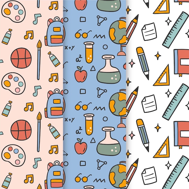 Free vector back to school event pattern set