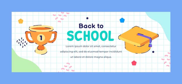 Free vector back to school facebook cover design template