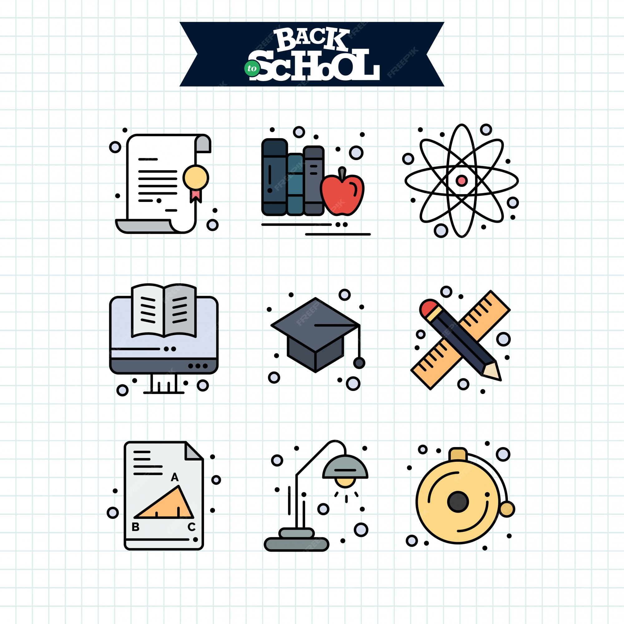 Back to school - Free education icons