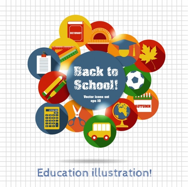 Free vector back to school icon set