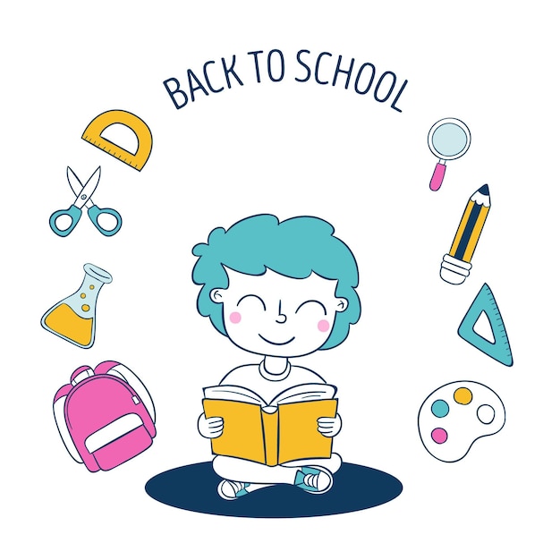 Free vector back to school illustration design