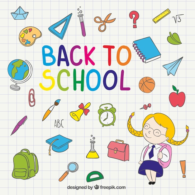 Back to school illustration on notebook