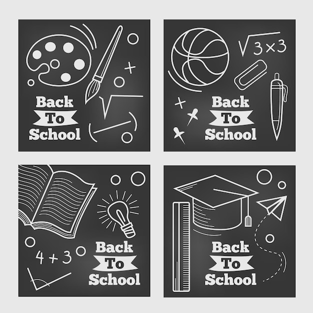 Back to school instagram post chalkboard design