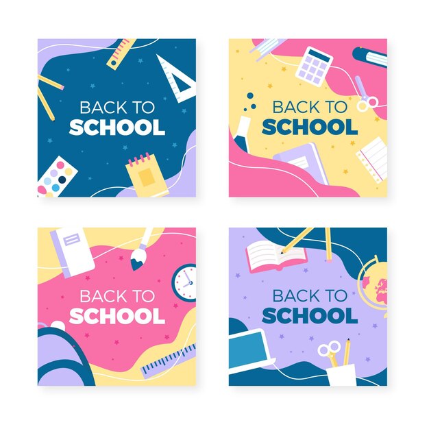 Back to school instagram posts collection