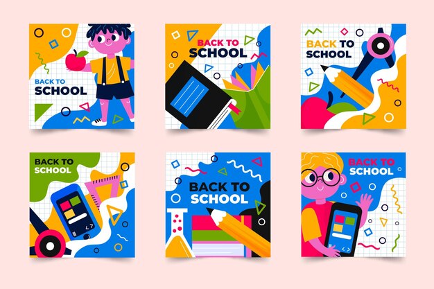 Back to school instagram posts collection