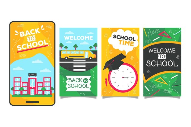 Back to school instagram stories template