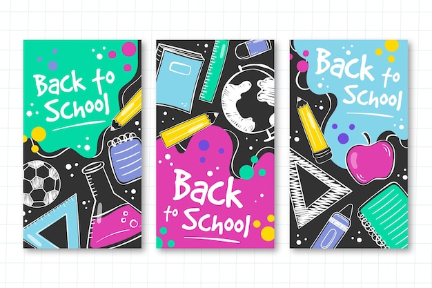 Free vector back to school instagram stories template