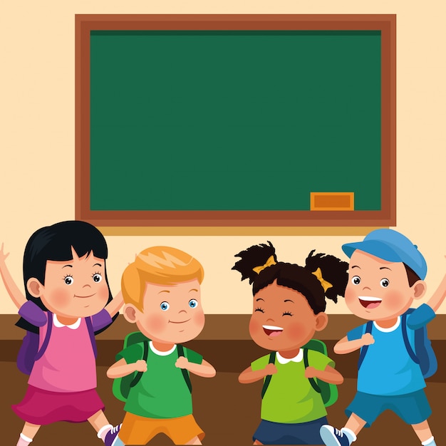 Back to school kids cartoon