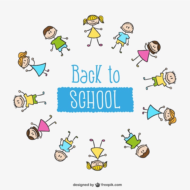 Back to school kids circle