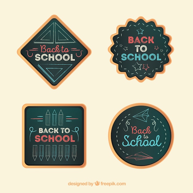 Free vector back to school label collection with flat design