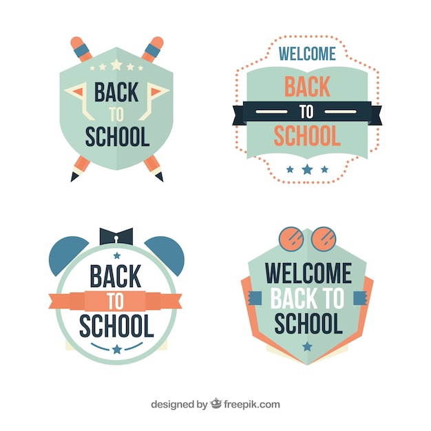 Free vector back to school label collection