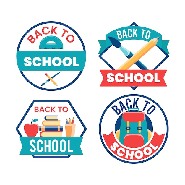 Free vector back to school label collection