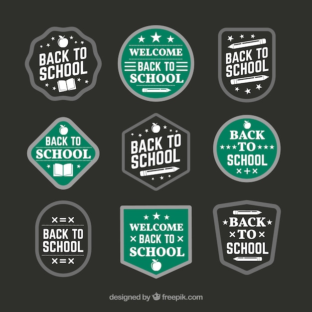 Free vector back to school labels collection in flat style