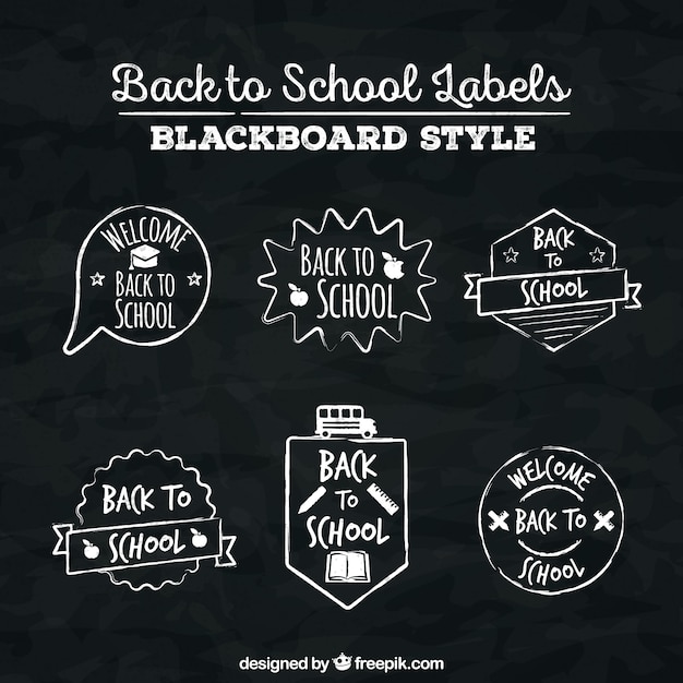 Free vector back to school labels collection with elements