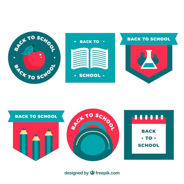 Free vector back to school labels collection with elements