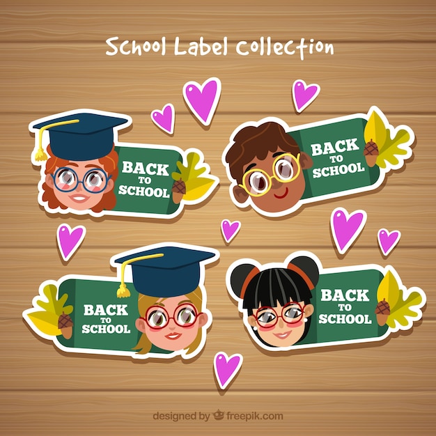 Free vector back to school labels collection