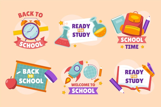 Back to school labels collection