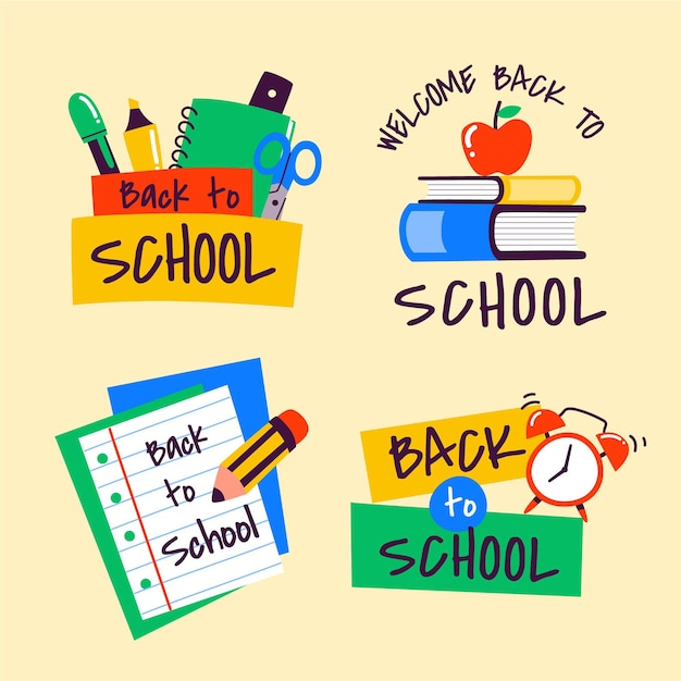 Back to school labels collection