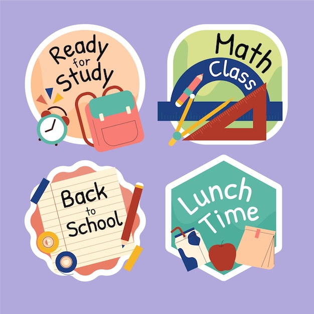 Free vector back to school labels collection