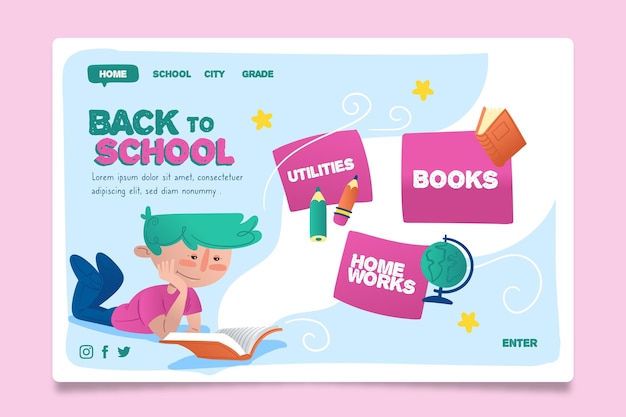 Back to school landing page design