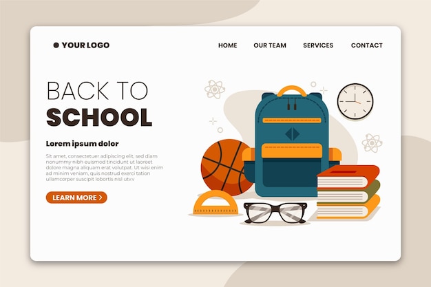 Back to school landing page design