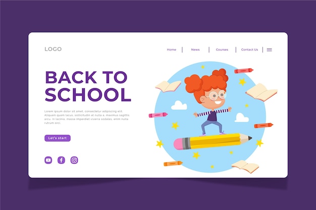 Back to school landing page design