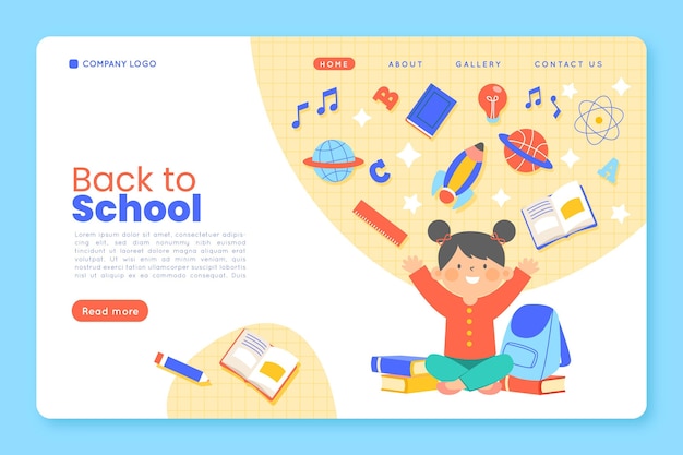 Back to school landing page design