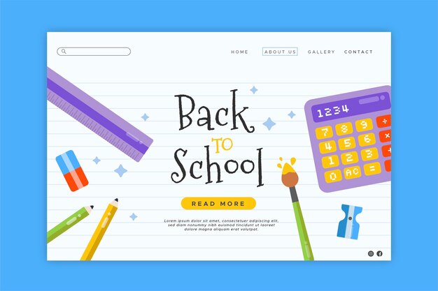 Back to school landing page style