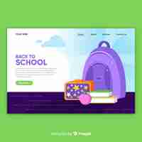 Free vector back to school landing page template