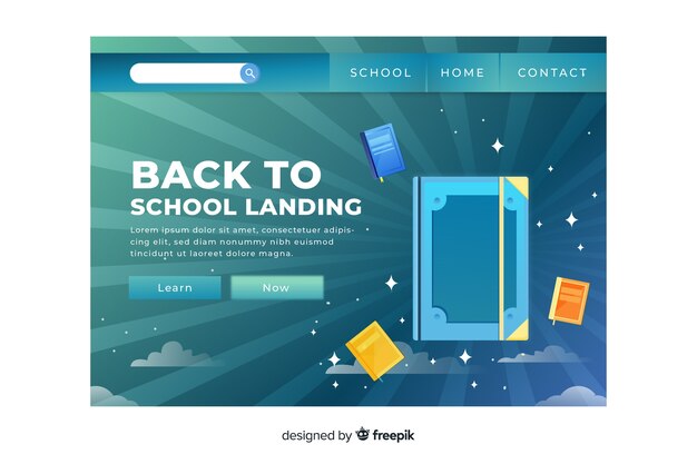 Back to school landing page template