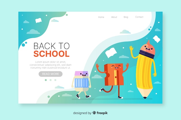 Back to school landing page template