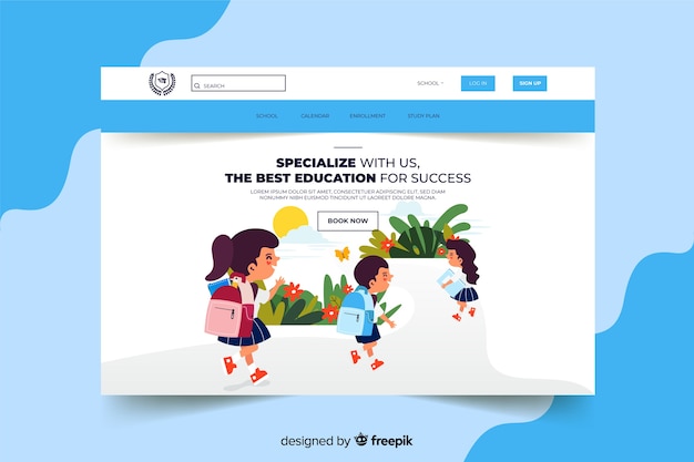 Back to school landing page template