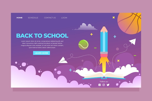 Back to school landing page template