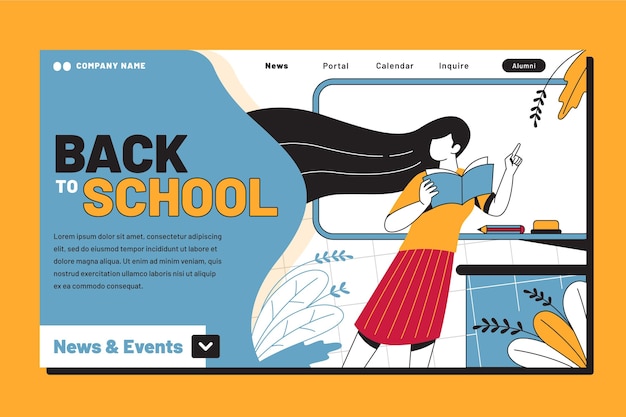 Back to school landing page template