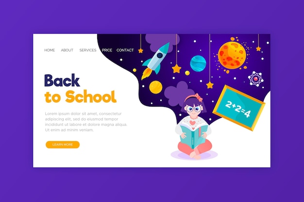 Back to school landing page template