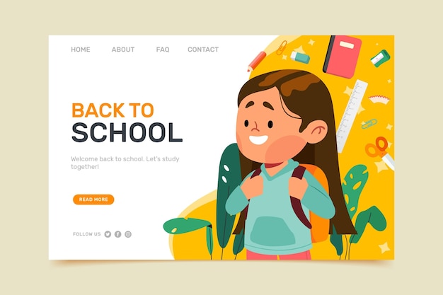 Back to school landing page template