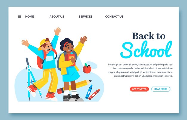 Back to school landing page template