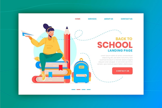 Back to school landing page template