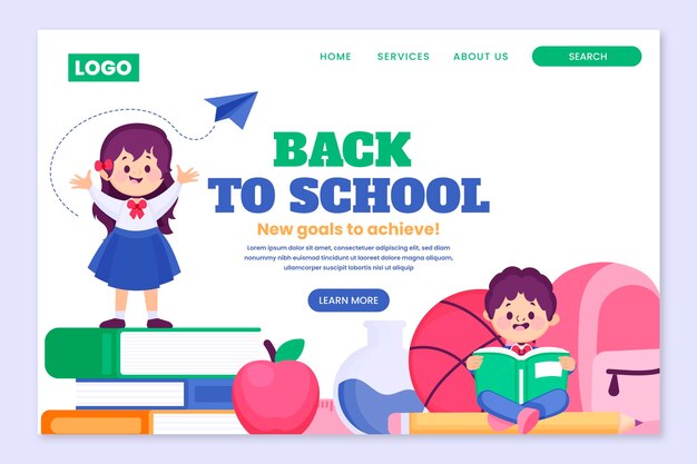 Back to school landing page template