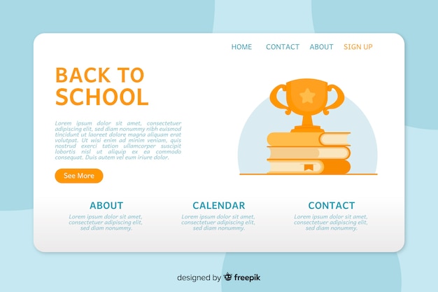 Back to school landing page