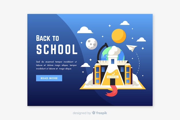 Free vector back to school landing page